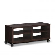 Furinno Indo FL-4010EX 2-Tier Low Rise TV Entertainment Stand with Casters, Espresso