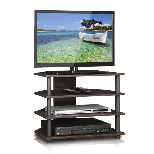  Furinno 15093CC/GY Turn-N-Tube Easy Assembly 3-Tier Petite TV Stand, Espresso