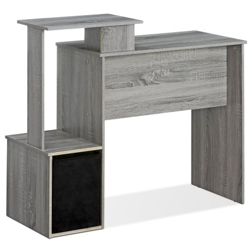  Furinno 12095GYW Econ Multipurpose Home Office Computer Writing Desk with Bin French Oak Grey French Oak Grey