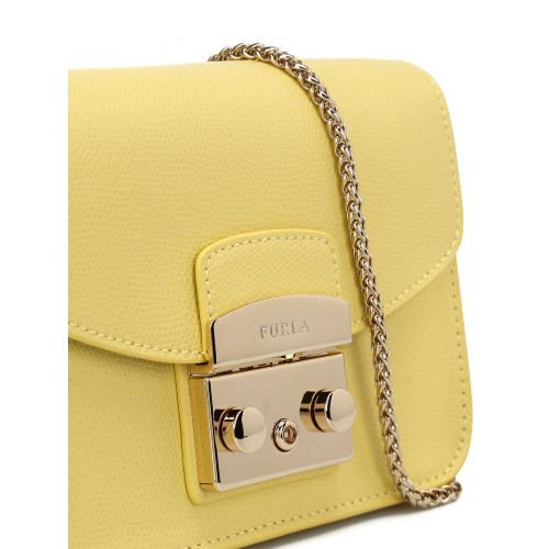 훌라 Furla Metropolis lime leather clutch