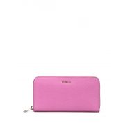 Furla Babylon XL zip around pink wallet