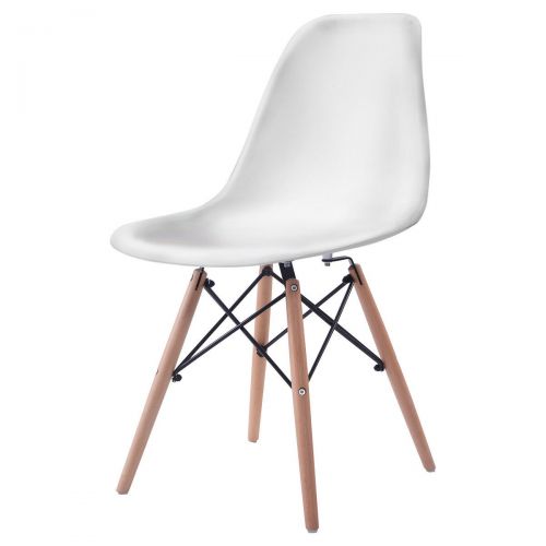  Furmax COSTWAY Set of 4 Eames Style Chair Mid Century Modern DSW Side Chair Wood Leg