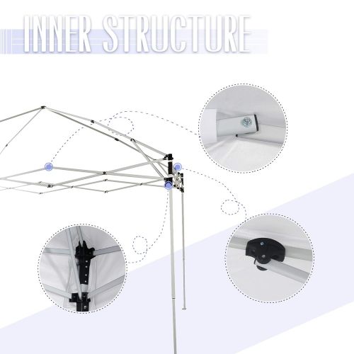  Furniture FurniTure Canopy Outdoor Canopy Tent Easy Set Up with Hand Bag 10 x 10 Pop Up Canopy Tent Commercial Party Folding Canopy, White