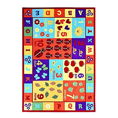  Furnish my Place 740 Numbers 5X7 Kids Abc Educational Alphabet Letter Anti Skid, 45X69, Multi/Color