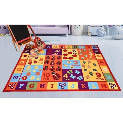  Furnish my Place 740 Numbers 5X7 Kids Abc Educational Alphabet Letter Anti Skid, 45X69, Multi/Color