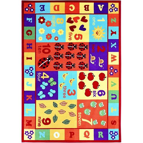  Furnish my Place 740 Numbers 5X7 Kids Abc Educational Alphabet Letter Anti Skid, 45X69, Multi/Color