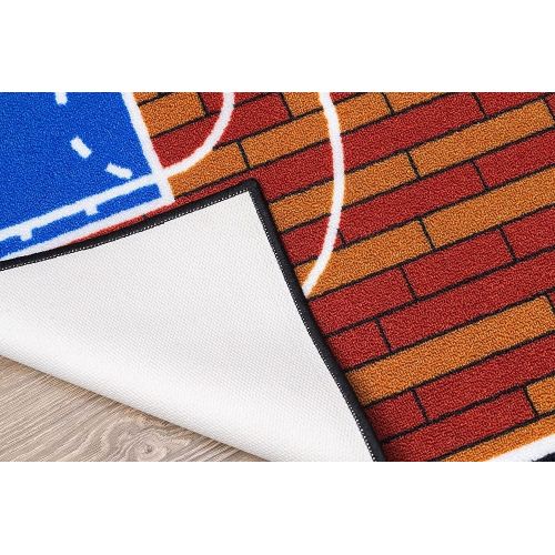  [아마존베스트]Furnish my Place 690 Rust Basketball Ground Kids Area Rug, 45 X 69