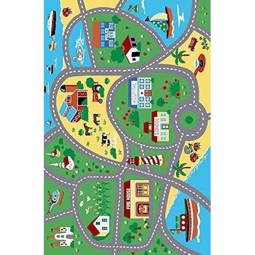  Furnish my Place City Street Map Children Learning Carpet Play Carpet Kids Rugs Boy Girl Nursery Bedroom Playroom Classrooms Play Mat Childrens Area Rug by furnishmyplace