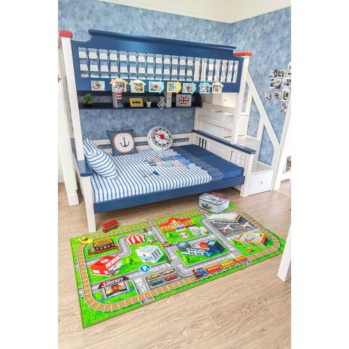  Furnish my Place City Street Map Children Learning Carpet Play Carpet Kids Rugs Boy Girl Nursery Bedroom Playroom Classrooms Play Mat Childrens Area Rug by furnishmyplace