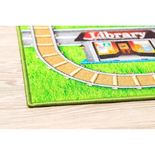  Furnish my Place City Street Map Children Learning Carpet Play Carpet Kids Rugs Boy Girl Nursery Bedroom Playroom Classrooms Play Mat Childrens Area Rug by furnishmyplace