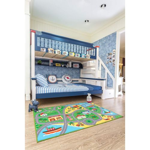  Furnish my Place City Street Map Children Learning Carpet Play Carpet Kids Rugs Boy Girl Nursery Bedroom Playroom Classrooms Play Mat Childrens Area Rug by furnishmyplace