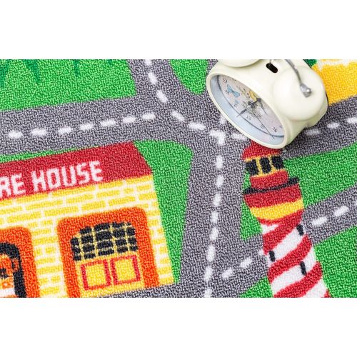  Furnish my Place City Street Map Children Learning Carpet Play Carpet Kids Rugs Boy Girl Nursery Bedroom Playroom Classrooms Play Mat Childrens Area Rug by furnishmyplace