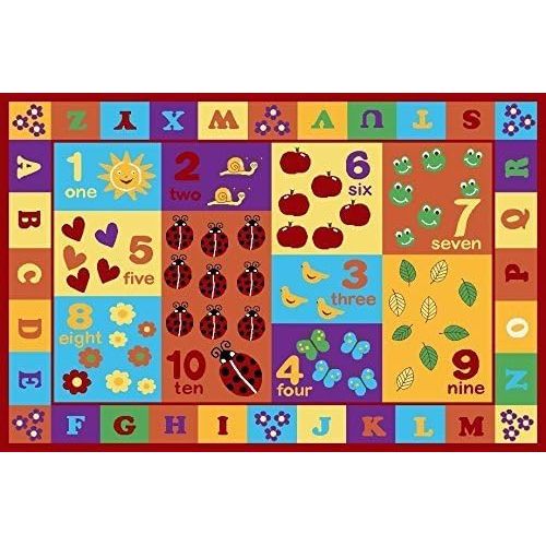  Furnish my Place Furnishmyplace Kids ABC Area Rug Educational Alphabet Letter and Numbers Multicolor Actual Size Anti-Skid, 66 X 92 Oval