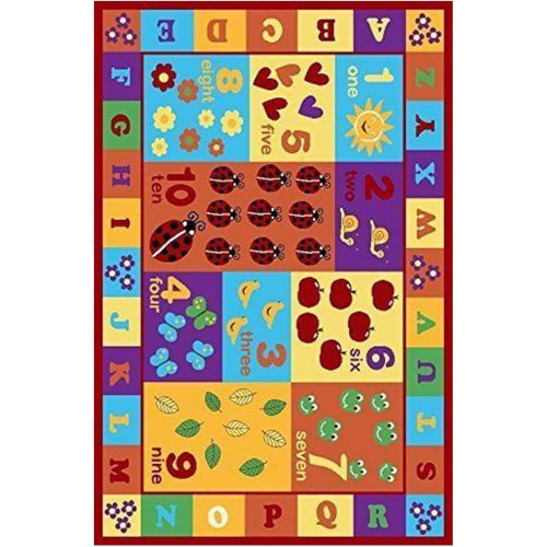  Furnish my Place Furnishmyplace Kids ABC Area Rug Educational Alphabet Letter and Numbers Multicolor Actual Size Anti-Skid, 66 X 92 Oval