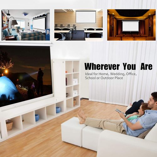  Furniture FurniTure Projector Screen 100 16:9 Manual Projector Screen Pull Down Projector Screen Home Theater Projection Screen Anti-Crease 160° Viewing Angle Support Home Theater Outdoor In