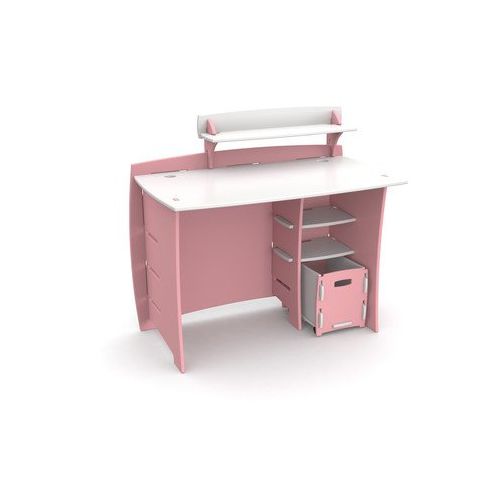  Furniture Princess 43 Writing Desk with Accessory Shelves and File Cart