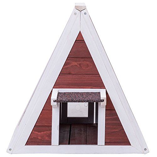  Costway Weatherproof Wooden Cat House Furniture Shelter with Eave by Sunbizpro