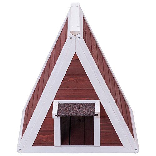  Costway Weatherproof Wooden Cat House Furniture Shelter with Eave by Sunbizpro