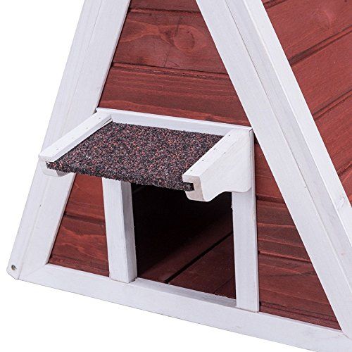  Costway Weatherproof Wooden Cat House Furniture Shelter with Eave by Sunbizpro