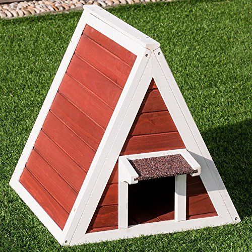  Costway Weatherproof Wooden Cat House Furniture Shelter with Eave by Sunbizpro