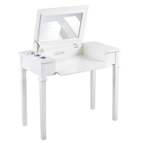  Furniture HotSpot Vanity Set w/Stool  Warm Buttercream  36 W x 18 D x 30.5 H