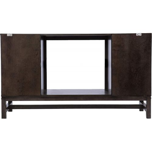  Furniture HotSpot Lannington Electric Fireplace w/Media Storage, Brown and Silver (Brick Accent Firebox)