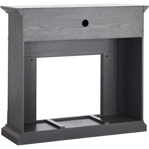  Furniture HotSpot Seneca Electric Media Fireplace Gray w/ Weathered Stone