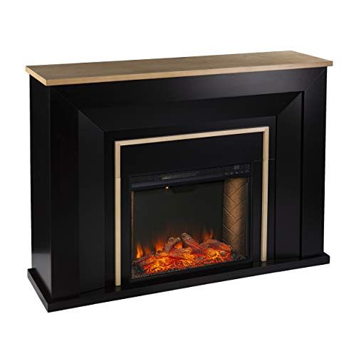  Furniture HotSpot Cardington Alexa Smart Fireplace, Black and Natural