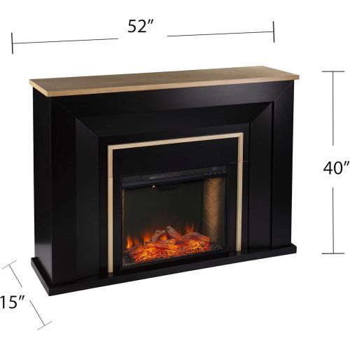  Furniture HotSpot Cardington Alexa Smart Fireplace, Black and Natural