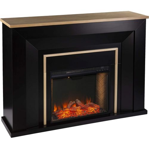  Furniture HotSpot Cardington Alexa Smart Fireplace, Black and Natural