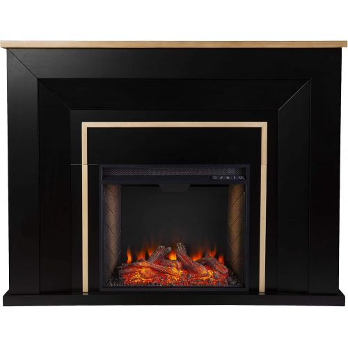  Furniture HotSpot Cardington Alexa Smart Fireplace, Black and Natural