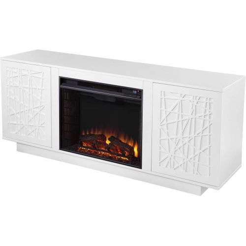  Furniture HotSpot Delgrave Electric Media Fireplace w/ Storage, White