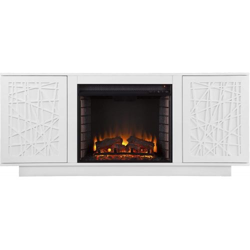  Furniture HotSpot Delgrave Electric Media Fireplace w/ Storage, White