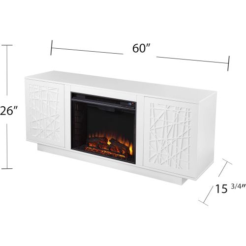  Furniture HotSpot Delgrave Electric Media Fireplace w/ Storage, White