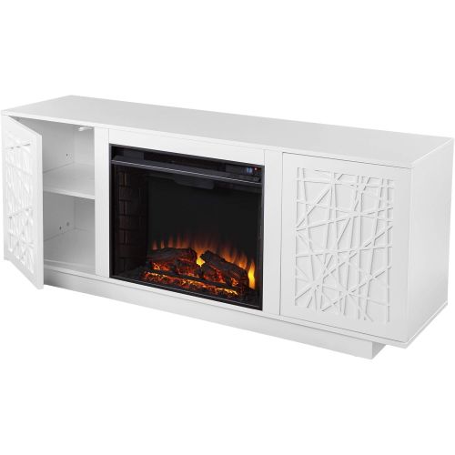  Furniture HotSpot Delgrave Electric Media Fireplace w/ Storage, White