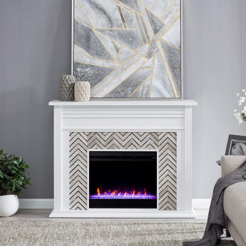  Furniture HotSpot Hebbington Tiled Marble Fireplace