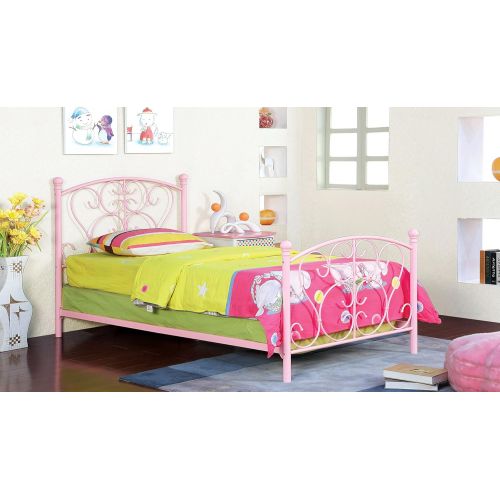  Furniture of America Delia Princess Metal Youth Bed, White