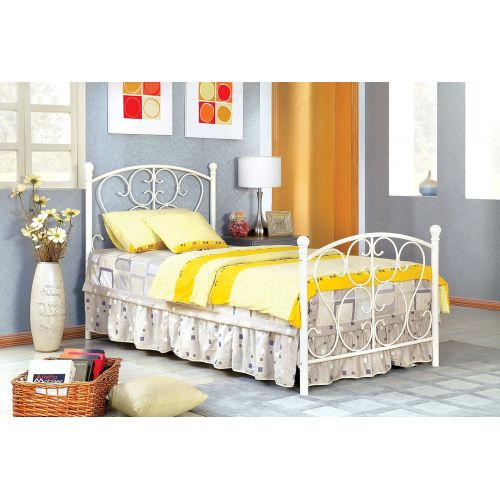  Furniture of America Delia Princess Metal Youth Bed, White