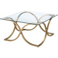 Furniture of America IDF-4233CPN-C Lexine Curved X-Frame Champagne Coffee Table