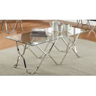 Furniture of America Mirella Contemporary Coffee Table, Chrome