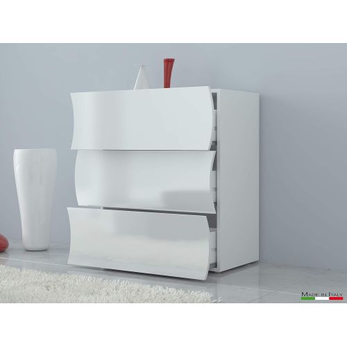  Furniture.Agency 3 Drawers Dresser High Gloss Finish, Made in Italy