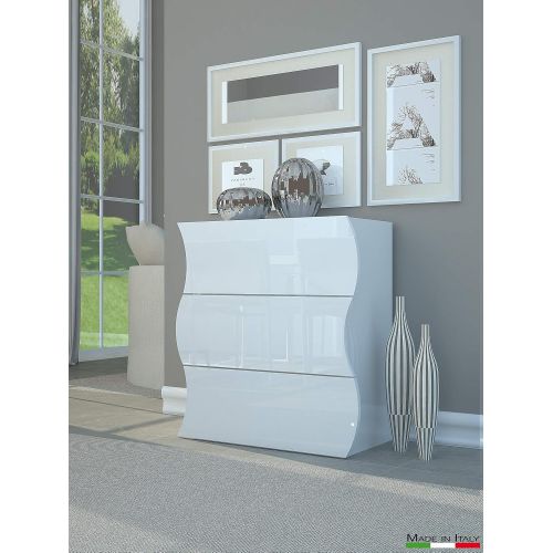  Furniture.Agency 3 Drawers Dresser High Gloss Finish, Made in Italy