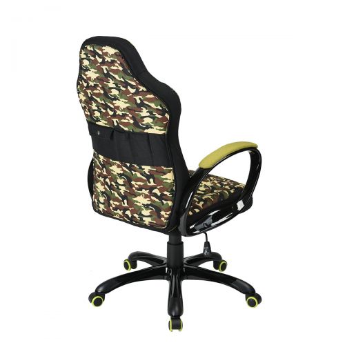  FurnitureR Fabric Paint Office Gaming Chair High Back Ergonomic Racing Chair Swivel with Headrest and Lumbar Support