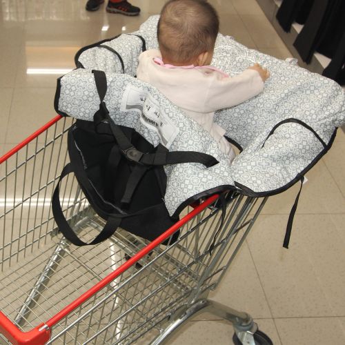  [아마존베스트]FushoP High Chair Cover for baby, Fushop 2-in-1 baby Waterproof shopping cart cover, Grocery Cart Cover with...