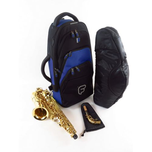  Fusion Premium Series (FB-PW-01-B) - Alto Saxophone Gig Bag, Black/Blue