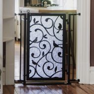 Fusion Gates Baby & Dog Gate featuring Songbirds Art Screen Design (Black, 52 - 60)