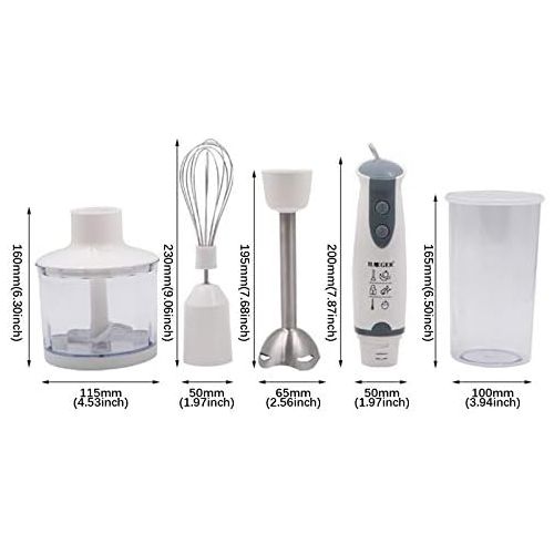  Futchoy 4 in 1 hand blender set, 800 W hand blender with mixing cup and whisk, chopper, ergonomic handle for speed control