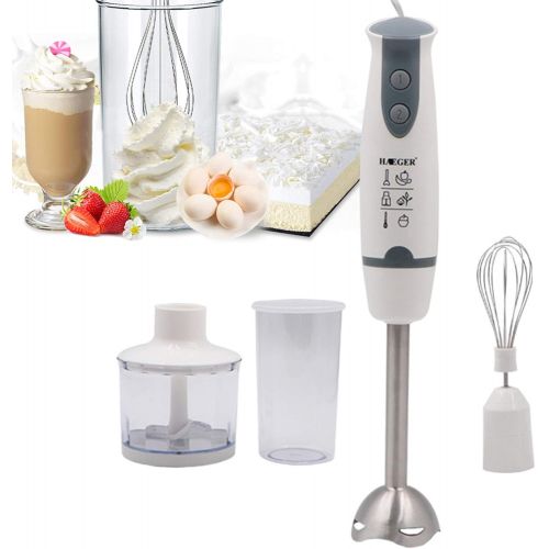  Futchoy 4 in 1 hand blender set, 800 W hand blender with mixing cup and whisk, chopper, ergonomic handle for speed control