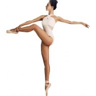 Futtle Womens Pure White Mesh Ballet Leotard Sleeveless Cross Strap Dance Camisole Gymnastics BodySuit