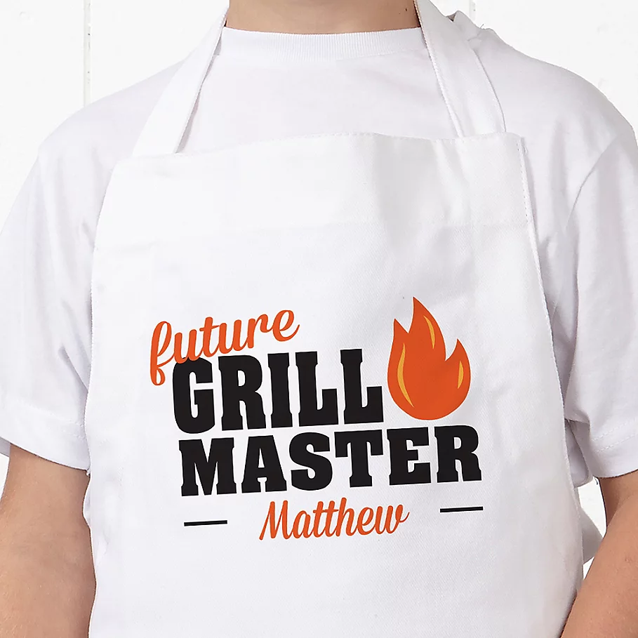 Future Master Of Grill Youth Apron in White